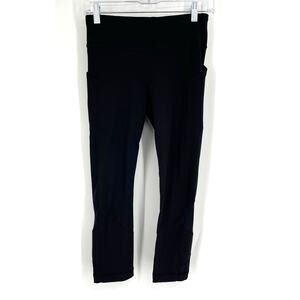 Lululemon Pace Rival Crop 22" Leggings Black Full On Luxtreme Size 4